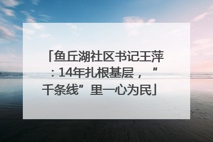 鱼丘湖社区书记王萍：14年扎根基层，“千条线”里一心为民