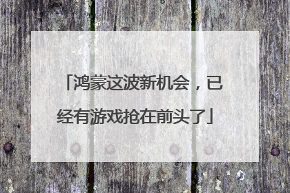 鸿蒙这波新机会，已经有游戏抢在前头了