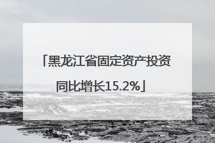 黑龙江省固定资产投资同比增长15.2%