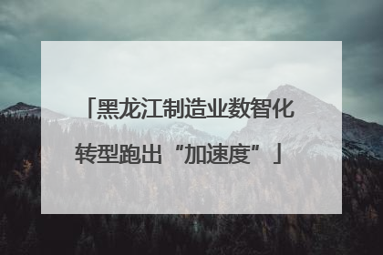 黑龙江制造业数智化转型跑出“加速度”
