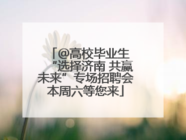 ＠高校毕业生 “选择济南 共赢未来”专场招聘会本周六等您来