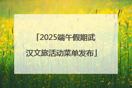 2025端午假期武汉文旅活动菜单发布
