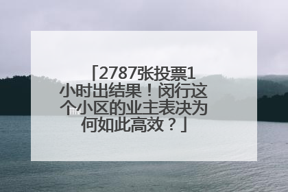 2787张投票1小时出结果！闵行这个小区的业主表决为何如此高效？
