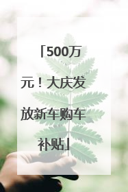 500万元！大庆发放新车购车补贴