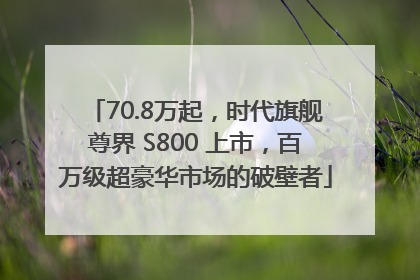 70.8万起，时代旗舰尊界 S800 上市，百万级超豪华市场的破壁者