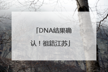DNA结果确认！祖籍江苏